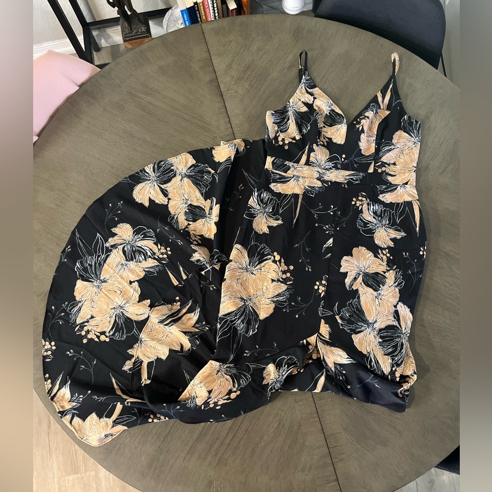 Lulu’s small black and orange mermaid dress